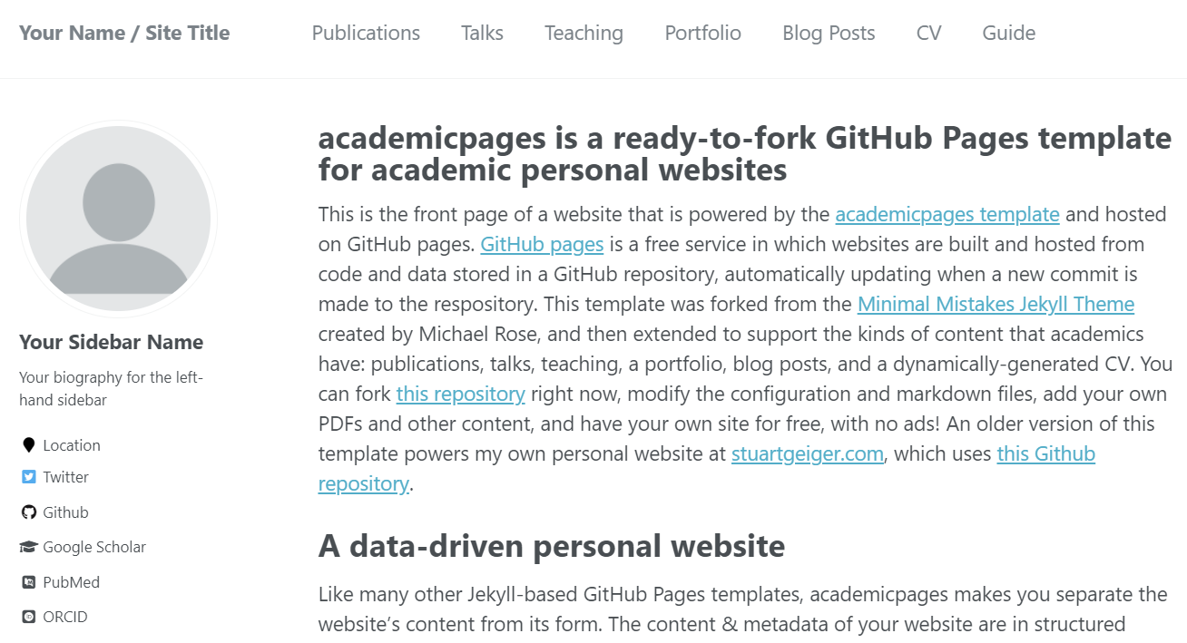 Set up Web on Github (Academicpages Template) - Yunpeng